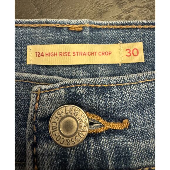 Levi's 724 High Rise Straight Crop - Sz 30 - Picture 5 of 13